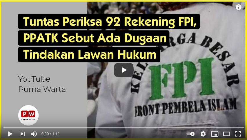 Tuntas Periksa 92 Rekening FPI, PPATK Sebut Ada Dugaan Tindakan Lawan Hukum