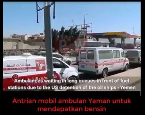 Antrian Panjang Ambulan untuk Mendapatkan Bensin di Yaman