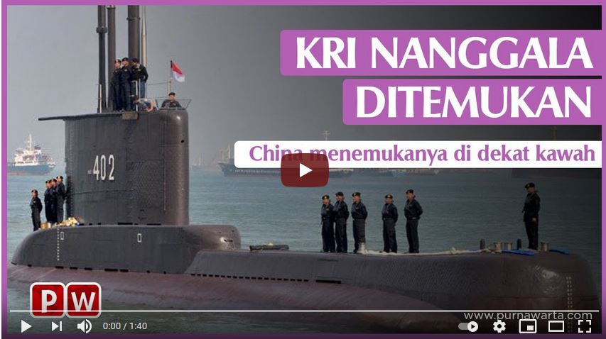 China Temukan Bagian Kapal Selam KRI Nanggala Dekat Kawah