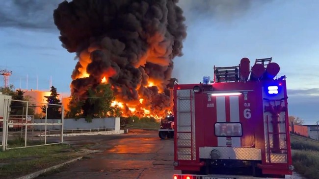 Pusat Bahan Bakar Krimea Ukraina Hancur Imbas Serangan Udara