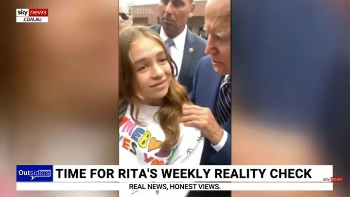 Presiden Biden memberi tahu seorang gadis di sebuah acara di California untuk tidak menjalin hubungan serius sampai dia berusia 30 tahun. (Sky News Australia)