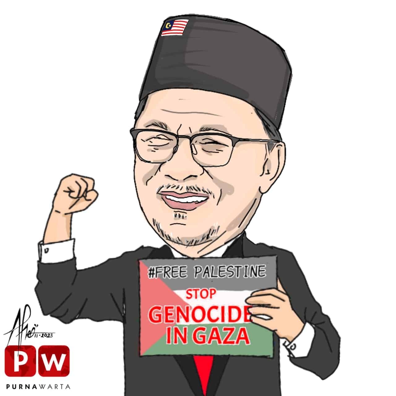 Karikatur Seperti Jokowi Pm Malaysia Anwar Ibrahim Getol