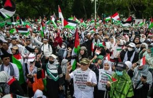 [FOTO] - Warga Indonesia Demo Bela Palestina di Kedubes AS