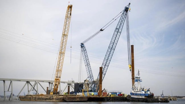 Penampakan Terbaru Jembatan Baltimore yang Runtuh Ditabrak Kapal