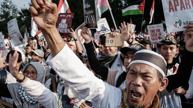 Warga Indonesia Demo Depan Kedubes AS, Kutuk Pembunuhan Ismail Haniyeh