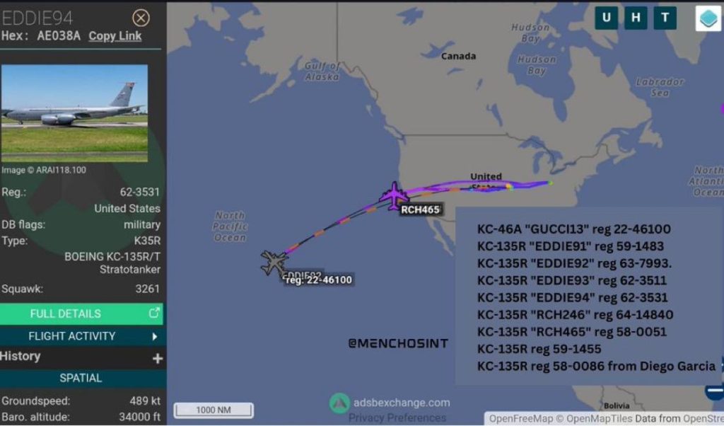Pergerakan Pesawat Tanker AS di Pasifik Picu Sorotan di Tengah Ketegangan dengan Iran