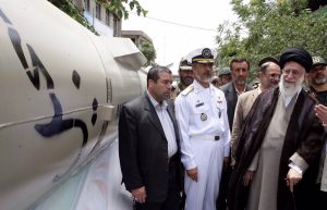 Imam Khamenei with the Sejjil-2 missile at the defense exhibition 2011